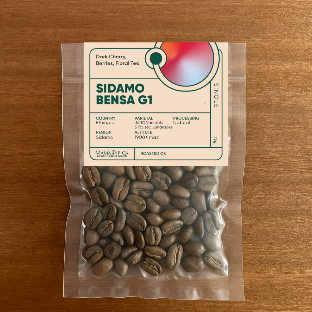 Ethiopia, Sidamo Bensa G1 Single Serve Filter Bean (15g) - Mama Typica Specialty Coffee Roaster