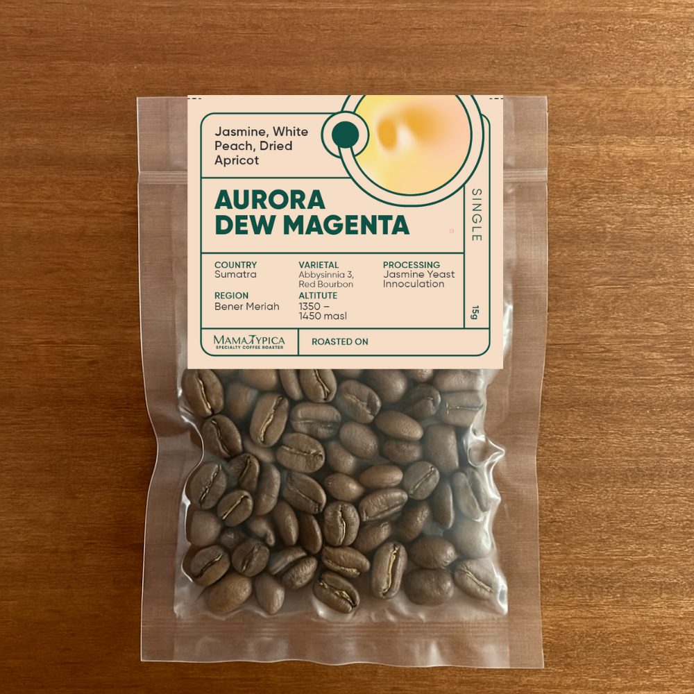 Indonesia, Aurora Dew "Magenta" Single Serve Filter Bean (15g) - Mama Typica Specialty Coffee Roaster