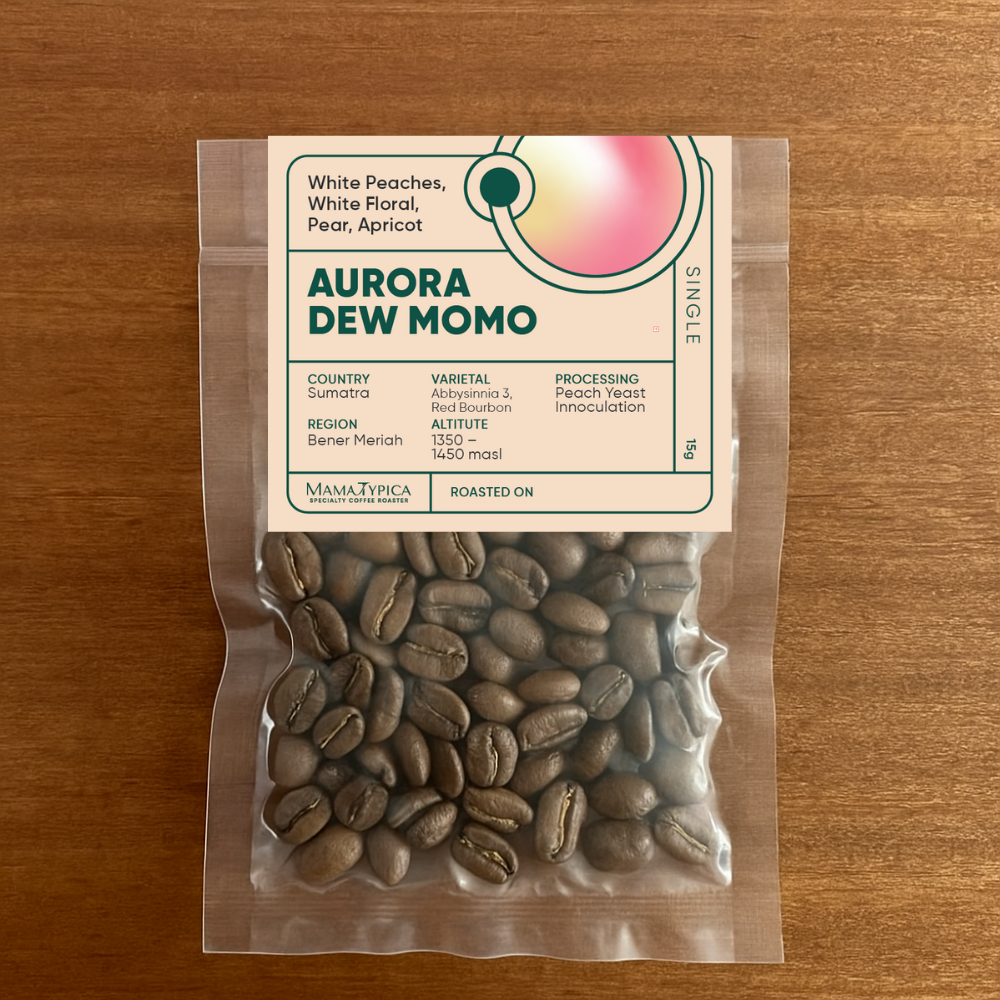 Indonesia, Aurora Dew "Momo" Single Serve Filter Bean (15g) - Mama Typica Specialty Coffee Roaster