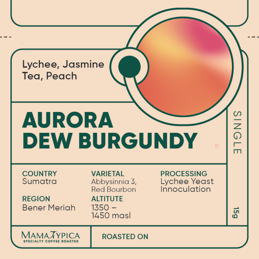 Indonesia, Aurora Dew "Burgundy" Single Serve Filter Bean (15g) - Mama Typica Specialty Coffee Roaster