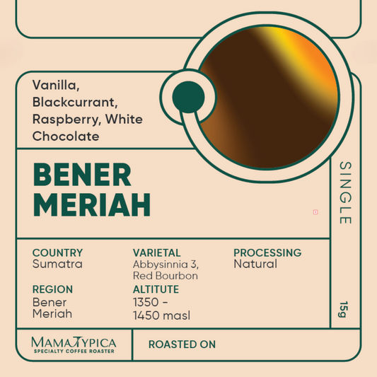 Indonesia, Bener Meriah Classic Single Serve Filter Bean (15g) - Mama Typica Specialty Coffee Roaster